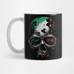 proud to be Irish flag skull Mug